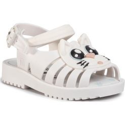 Sandały MELISSA - Francxs Cat Bb 32872 White/Black 50944. Białe sandały dziewczęce Melissa, z tworzywa sztucznego, bez zapięcia. Za 249,00 zł.