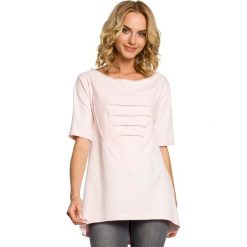 ELISA Dresowa bluza tunika z sercem - pudrowa. Tuniki damskie Moe, s, bez wzorów, z elastanu, bez rękawów, bez kaptura. W wyprzedaży za 89,00 zł.