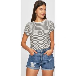 Review - Top. Szare bluzki damskie Review, s, bez wzorów, z elastanu, z okrągłym kołnierzem, z krótkim rękawem. W wyprzedaży za 29,90 zł.