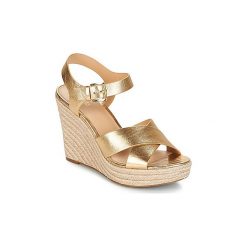 Sandały MICHAEL Michael Kors KADY. Żółte sandały damskie MICHAEL Michael Kors, bez wzorów, bez obcasa, bez zapięcia. W wyprzedaży za 461,30 zł.