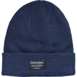 Jack & Jones - Czapka Beanie Noos. Niebieskie czapki zimowe męskie Jack & Jones, z dzianiny. W wyprzedaży za 29,90 zł.