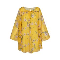 Sukienka Taylor yellow. Żółte sukienki damskie Cool me, z nadrukiem, z szyfonu, bez kołnierzyka, bez rękawów, długie. Za 259,00 zł.