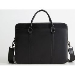 Mango Man - Torba Newyork. Czarne torby męskie skórzane Mango Man, w paski, z poliesteru, biznesowe, na ramię, małe. Za 249,99 zł.