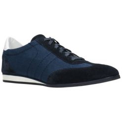 Buty sportowe męskie: Skórzane buty sportowe w kolorze granatowym