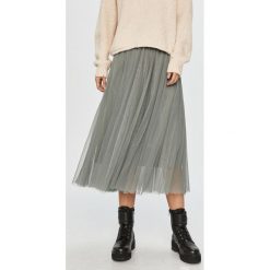 Answear Lab - Spódnica. Zielone spódniczki damskie Answear Lab, na co dzień, s, bez wzorów, z poliesteru, casualowe, midi, rozkloszowane. Za 89,90 zł.