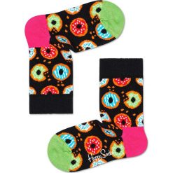 Happy Socks - Skarpetki dziecięce Donut. Czarne skarpetki dziewczęce Happy Socks, bez wzorów. Za 24,90 zł.