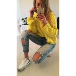 HOT PERŁY SPODNIE JEANS SLIM FIT M. Spodnie damskie LIGARI, na co dzień, m, bez wzorów, z bawełny, casualowe, bez kołnierzyka, bez rękawów. Za 99,99 zł.
