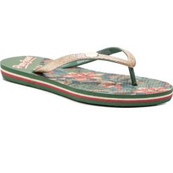 Japonki PEPE JEANS - Rake Frank PLS70056 Gold 099. Żółte klapki damskie Pepe Jeans, z aplikacjami, z jeansu, bez obcasa. W wyprzedaży za 79,00 zł.
