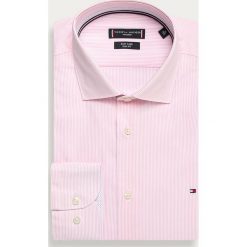 Tommy Hilfiger Tailored - Koszula. Różowe koszule męskie Tommy Hilfiger Tailored, m, bez wzorów, z bawełny, eleganckie, z włoskim kołnierzykiem, z długim rękawem. Za 299,90 zł.
