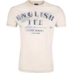 T-Shirt Pepe Jeans Englishtee. Szare t-shirty męskie Pepe Jeans, m, z nadrukiem, z jeansu, bez kołnierzyka. Za 69,00 zł.