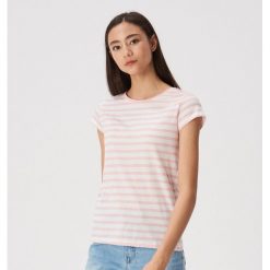 T-shirt w paski - Różowy. Różowe t-shirty damskie Sinsay, s, w paski, bez kołnierzyka. Za 19,99 zł.