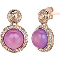 Kolczyki damskie: Pozłacane kolczyki-wkrętki z kryształkami Swarovski i perłą