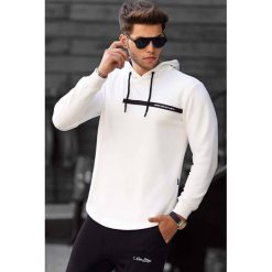 Bluza męska BOYAN WHITE. Białe bluzy męskie IVET, m, bez wzorów, bez kołnierzyka, bez rękawów, bez kaptura. W wyprzedaży za 79,00 zł.
