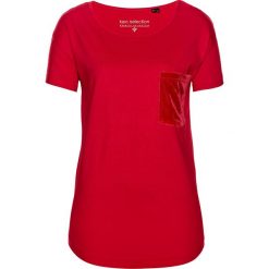 T-shirt z aksamitną kieszonką bonprix czerwień granatu. Czerwone t-shirty damskie bonprix, bez wzorów, bez kołnierzyka. Za 34,99 zł.