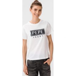 Pepe Jeans Charis Koszulka Biały. Białe koszulki damskie Pepe Jeans, xs, z aplikacjami, z bawełny, bez kołnierzyka. Za 175,95 zł.