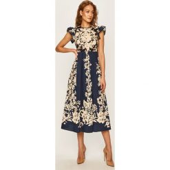 Red Valentino - Sukienka. Niebieskie sukienki damskie Red Valentino, na co dzień, bez wzorów, z bawełny, casualowe, z okrągłym kołnierzem, z krótkim rękawem, krótkie, midi, rozkloszowane. W wyprzedaży za 1999,00 zł.