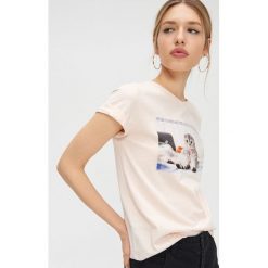 Koszulka z kotem - Różowy. Różowe koszulki damskie Cropp, s. Za 39,99 zł.
