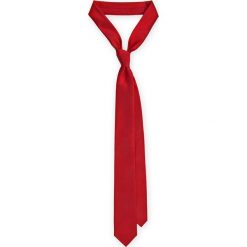 Krawat Czerwony. Czerwone krawaty męskie LANCERTO, bez wzorów, z tkaniny, eleganckie. Za 79,90 zł.