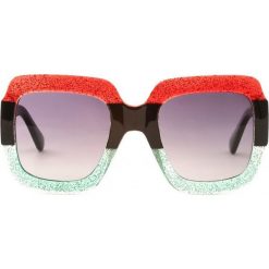 Czerwono-Zielone Okulary Beauty. Czerwone okulary przeciwsłoneczne damskie Born2be. Za 39,99 zł.