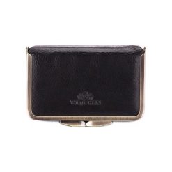 Kosmetyczki damskie: Skórzana kosmetyczka w kolorze czarnym – (S)14 x (W)8,5 x (G)4 cm