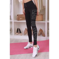 Legginsy PANMIDA. Czarne legginsy sportowe damskie IVET, bez wzorów, z podwyższonym stanem, na fitness i siłownię. W wyprzedaży za 59,00 zł.