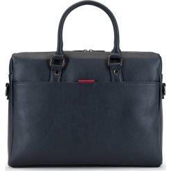 Torba na laptopa. Niebieskie torby męskie skórzane Wittchen, w paski, ze skóry ekologicznej, eleganckie, małe. Za 399,90 zł.