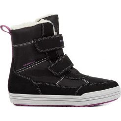 Botki zimowe "Zorian" w kolorze czarnym. Czarne buty dziewczęce zimowe Geox, bez zapięcia. W wyprzedaży za 209,95 zł.