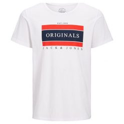 Jack&Jones T-Shirt Męski Jorshakedown Tee Ss Crew Neck White (Rozmiar L). Białe t-shirty męskie marki Jack&Jones, m. W wyprzedaży za 47,00 zł.