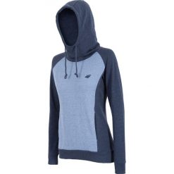 Bluza damska BLD003 - granatowy melanż. Niebieskie bluzy sportowe damskie marki 4f, na lato, l, melanż, z bawełny, z kapturem. W wyprzedaży za 129,99 zł.