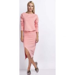 Brzoskwiniowa Casualowa Midi Sukienka z Kopertowym Dołem. Brązowe sukienki balowe Molly.pl, l, z kopertowym dekoltem, z długim rękawem, midi, kopertowe. W wyprzedaży za 106,86 zł.
