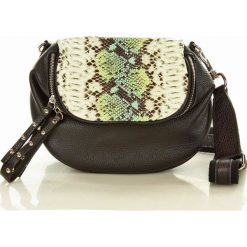 LILI Torebka crossbody sport MARCO MAZZINI lizard czarny z zielonym. Czarne listonoszki damskie marki MAZZINI, w paski, ze skóry. Za 239,00 zł.
