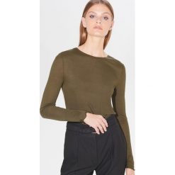 Bluzka basic z wiskozy - Khaki. Brązowe bluzki damskie Mohito, xl, z wiskozy. W wyprzedaży za 14,99 zł.