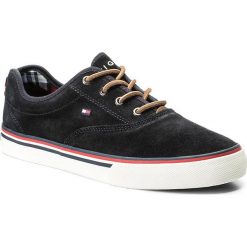 Tenisówki TOMMY HILFIGER - Paulie 7B FM0FM01097 Midnight 407. Niebieskie półbuty męskie TOMMY HILFIGER, bez wzorów, ze skóry, bez zapięcia. W wyprzedaży za 269,00 zł.