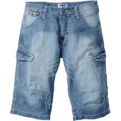 Bermudy dżinsowe bonprix średni niebieski "used". Niebieskie jeansy męskie bonprix, m, bez wzorów, z jeansu. Za 89,99 zł.