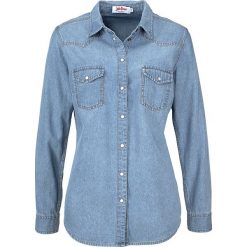 Koszula dżinsowa, długi rękaw bonprix jasnoniebieski. Niebieskie koszule damskie bonprix. Za 74,99 zł.