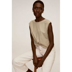Mango - T-shirt Nudo. Szare bluzki damskie Mango, xl, bez wzorów, z wiskozy, casualowe, z okrągłym kołnierzem. Za 59,90 zł.