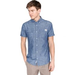Jack & Jones Paolo Koszula Niebieski. Niebieskie koszule męskie Jack & Jones, m, bez wzorów, z bawełny, bez kołnierzyka, z krótkim rękawem. Za 157,95 zł.