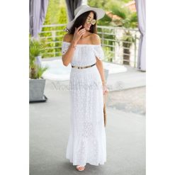 Sukienka Ladies. Szare sukienki damskie Modaforyou, na imprezę, s, w paski, bez kołnierzyka, bez rękawów, długie, maxi. Za 79,50 zł.