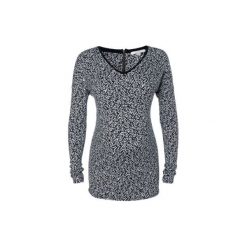 Esprit Bluzka z długim rękawem dla kobiet w ciąży black aop - czarny - Gr.XXL. Czarne bluzki damskie Esprit, xxl, bez wzorów, z elastanu, bez kołnierzyka, z długim rękawem. Za 155,00 zł.