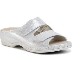 Klapki BERKEMANN - Daria 01002 Silber/Glitter 021. Szare klapki damskie Berkemann, bez wzorów, ze skóry, bez obcasa. W wyprzedaży za 319,00 zł.