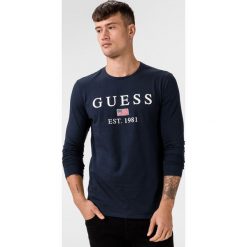 Guess Koszulka Niebieski. Niebieskie podkoszulki męskie Guess, xl, z nadrukiem, z elastanu, z długim rękawem. Za 159,95 zł.