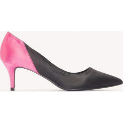 Czółenka: NA-KD Shoes Satynowe czółenka na średnim obcasie – Black,Multicolor
