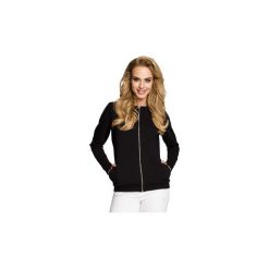 Bluzy Moe M240 Kurtka z bawełny na zamek. Czarne bluzy damskie Moe, s, bez wzorów, z bawełny, bez kaptura. Za 115,00 zł.