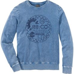 Bluza dresowa Slim Fit bonprix niebieski "used". Niebieskie bejsbolówki męskie bonprix, l, z nadrukiem, z dresówki. Za 99,99 zł.