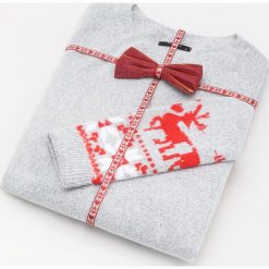 Sweter świąteczny - Jasny szary. Szare swetry damskie Reserved, s, bez wzorów, wizytowe, bez rękawów, bez kaptura. W wyprzedaży za 39,99 zł.