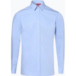 HUGO - Koszula męska łatwa w prasowaniu - Elisha01, niebieski. Niebieskie koszule męskie na spinki HUGO, m, z klasycznym kołnierzykiem. Za 329,95 zł.