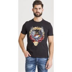 T-SHIRT COVENTRY JOHN RICHMOND. Czarne t-shirty męskie m, z bawełny, z okrągłym kołnierzem. Za 590,00 zł.