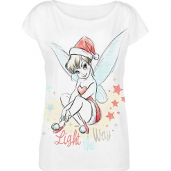 Piotruś Pan Tinker Bell - X-Mas Koszulka damska biały. Białe bluzki damskie marki Piotruś Pan, l, z nadrukiem, z dekoltem w łódkę. Za 36,90 zł.