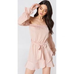 Sukienki: Oh My Love Sukienka mini z i odkrytymi ramionami – Pink