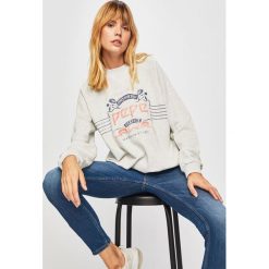 Pepe Jeans - Bluza. Szare bluzy damskie Pepe Jeans, xs, z nadrukiem, z bawełny, bez rękawów, bez kaptura. W wyprzedaży za 199,90 zł.